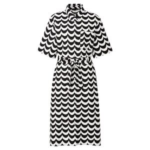 Marimekko x Uniqlo Black & White Linen Blend Shirt Dress size Small